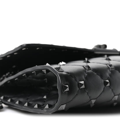 Valentino Garavani Lambskin Rockstud Spike Wallet on Chain Black 8 of 9