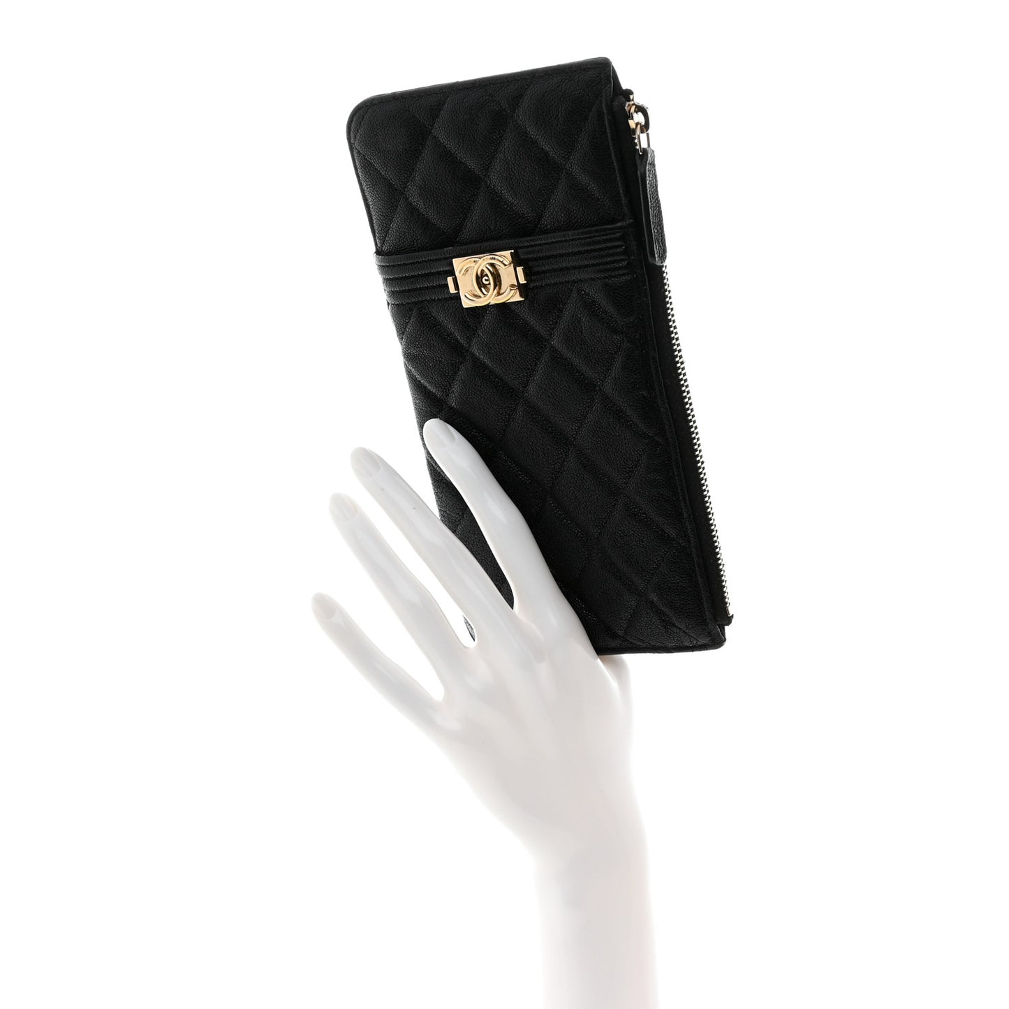 Caviar Quilted Boy iPhone Pouch Black