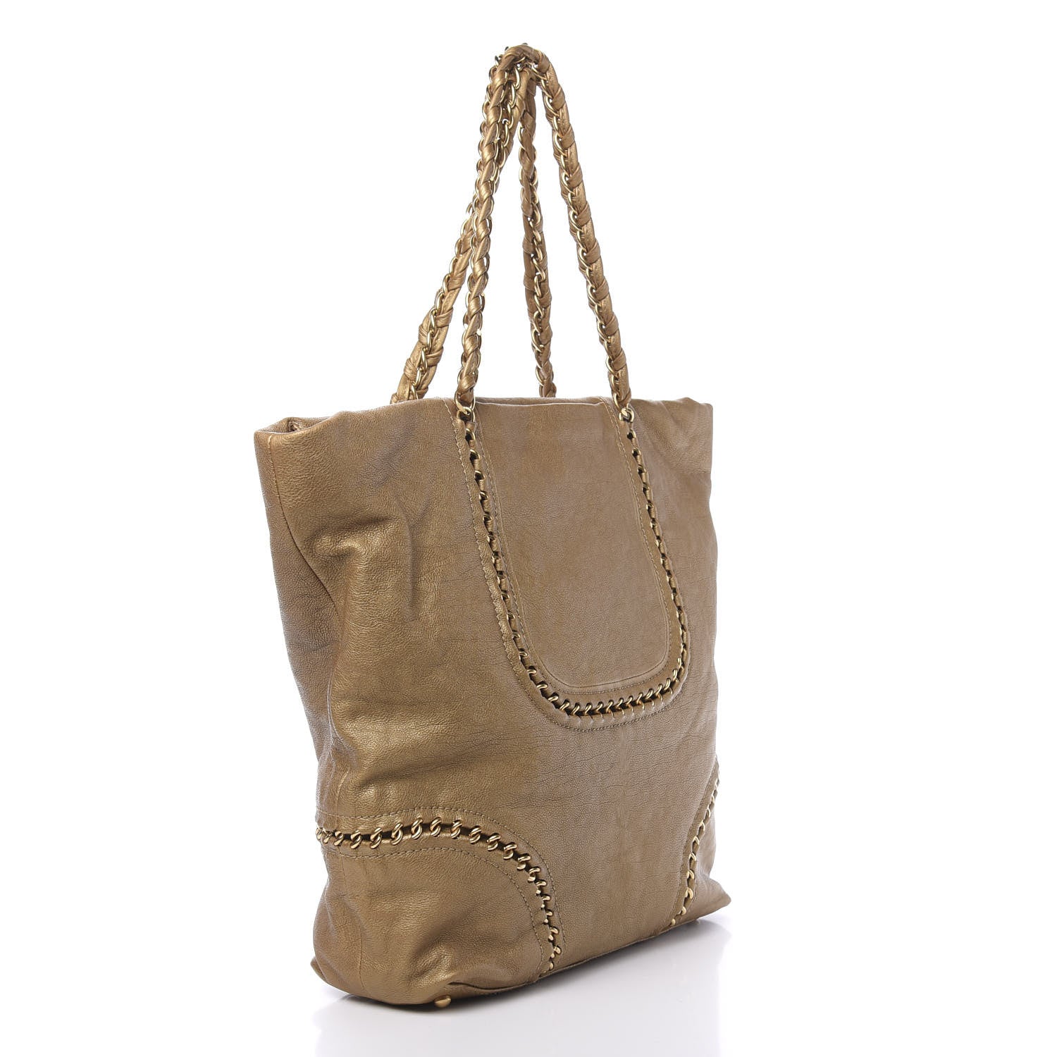 Chanel Metallic Goatskin Luxe Ligne Tote Gold 3 of 11