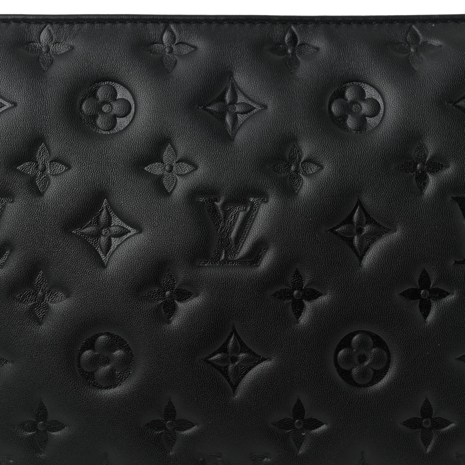 Louis Vuitton Lambskin Embossed Monogram Coussin PM Black 8 of 10