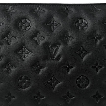 Louis Vuitton Lambskin Embossed Monogram Coussin PM Black 8 of 10