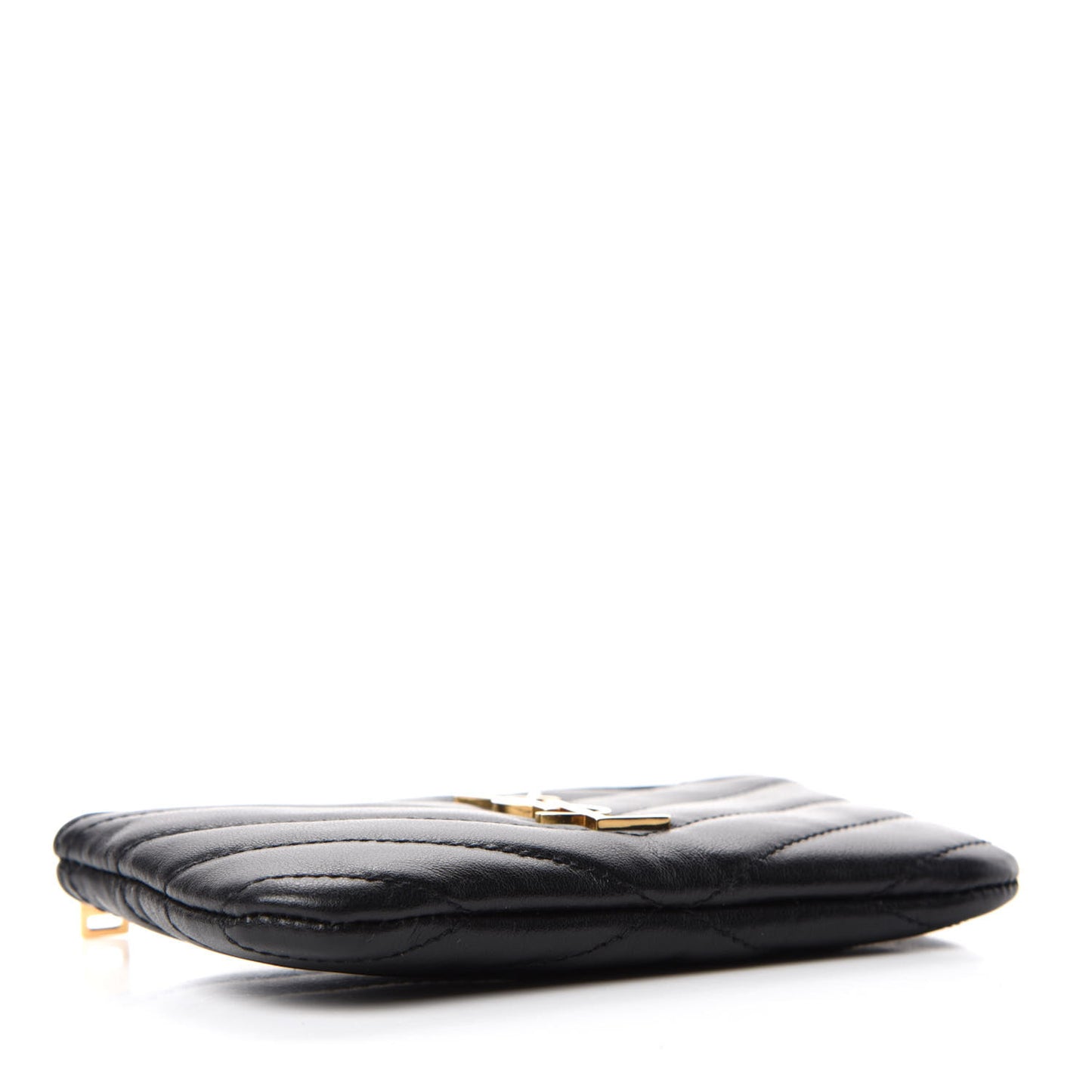 Calfskin Matelasse Monogram Key Pouch Black