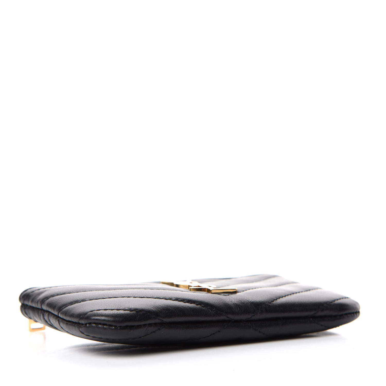 Saint Laurent Calfskin Matelasse Monogram Key Pouch Black 4 of 8