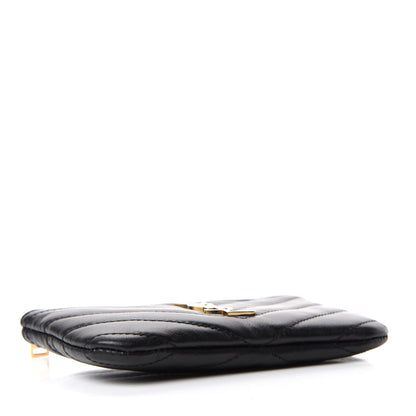 Saint Laurent Calfskin Matelasse Monogram Key Pouch Black 4 of 8