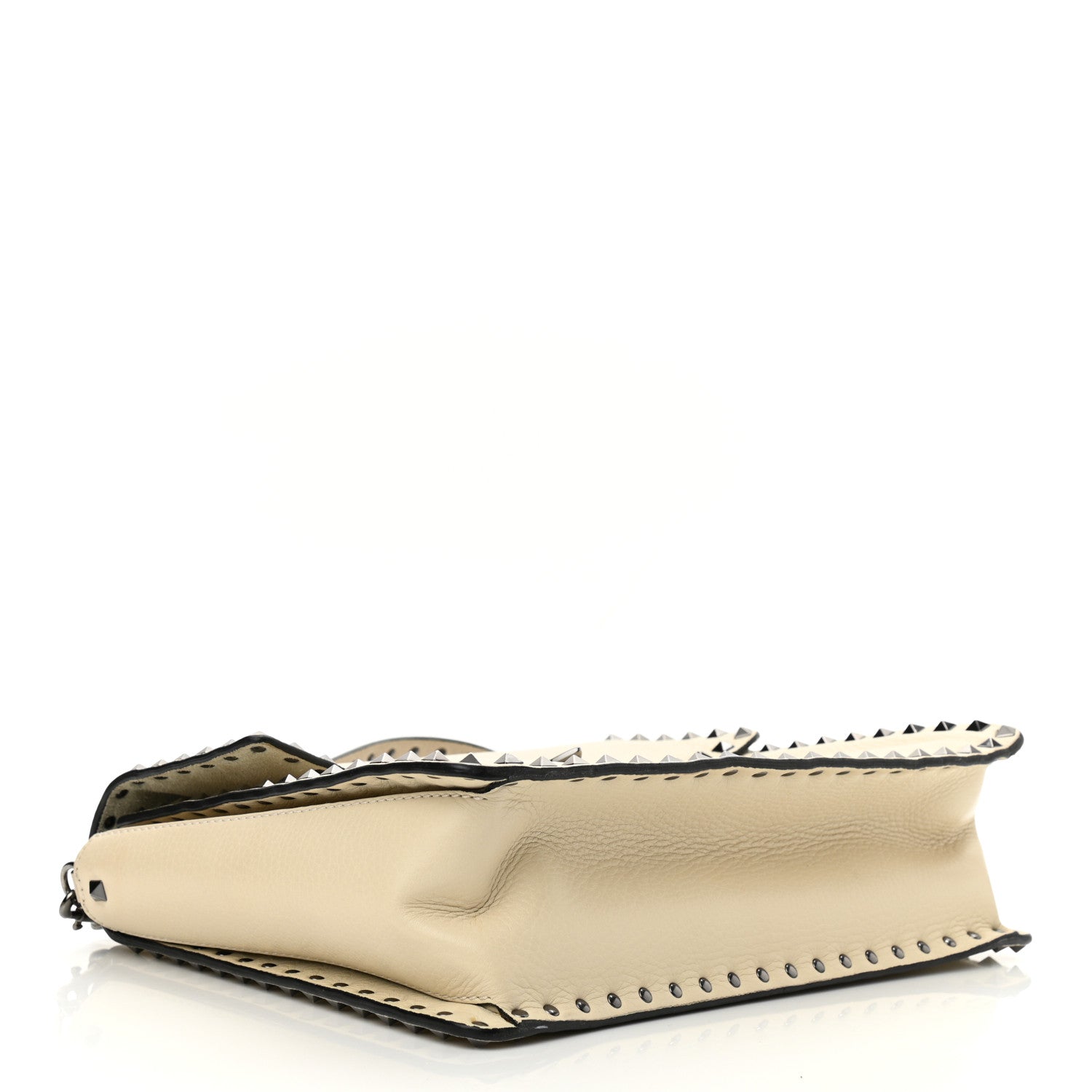 Valentino Garavani Grained Calfskin Rockstud Top Handle Flap Shoulder Bag Light Ivory 4 of 10