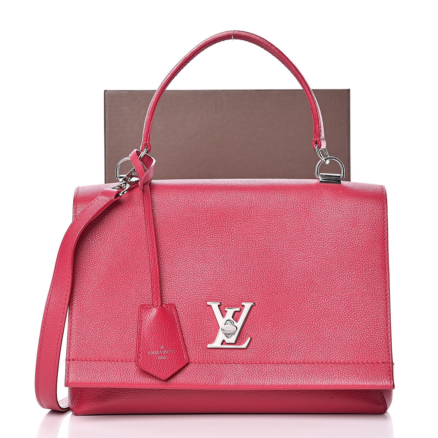 Soft Calfskin Lockme II Top Handle Dahlia