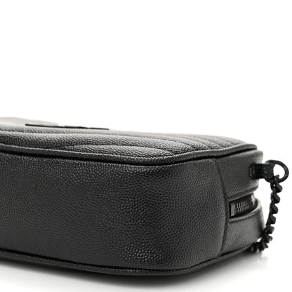 Saint Laurent Grain De Poudre Matelasse Monochrome Monogram Mini Lou Camera Bag Black 10 of 11