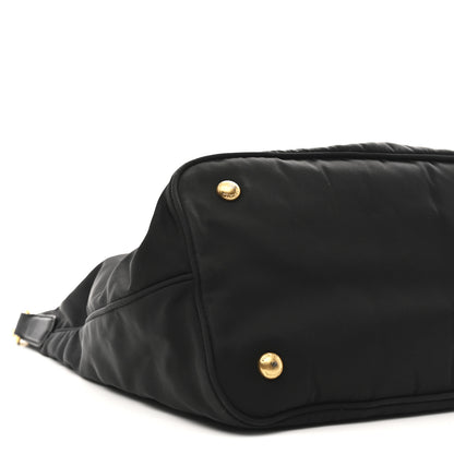 Prada Tessuto Nylon Soft Calfskin Tote Black 9 of 10