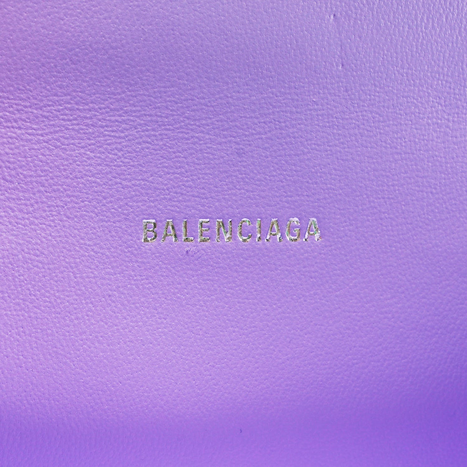 Balenciaga Shiny Calfskin Crocodile Embossed Hourglass Top Handle Bag XS Lilac 5 of 7