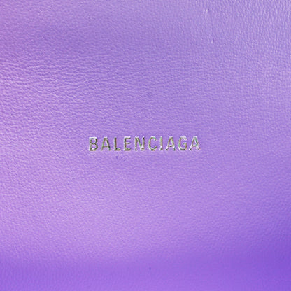Balenciaga Shiny Calfskin Crocodile Embossed Hourglass Top Handle Bag XS Lilac 5 of 7