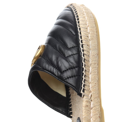 Gucci Nappa Matelasse GG Marmont Espadrille Slippers 39 Black 11 of 14