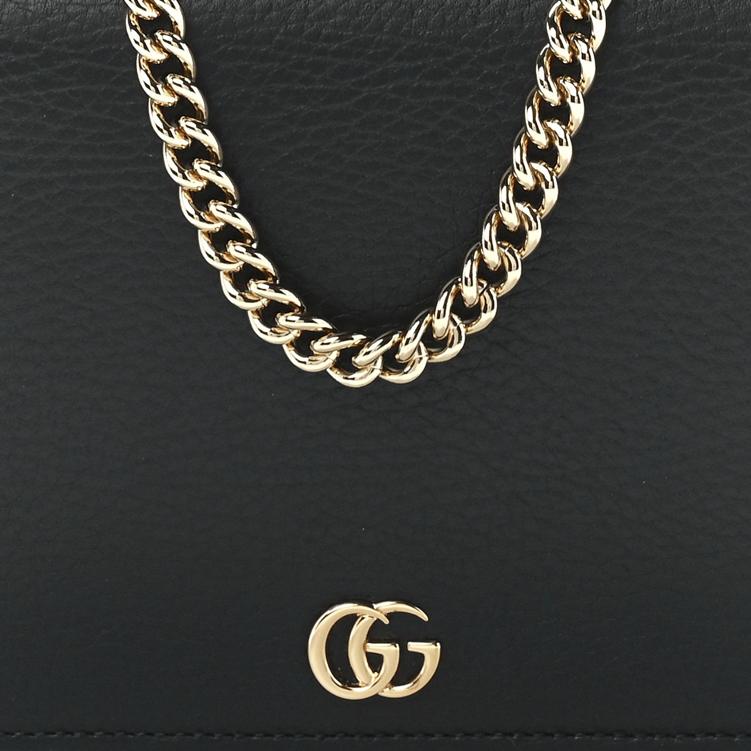 Gucci Calfskin Mini GG Marmont Chain Wallet Black 8 of 11
