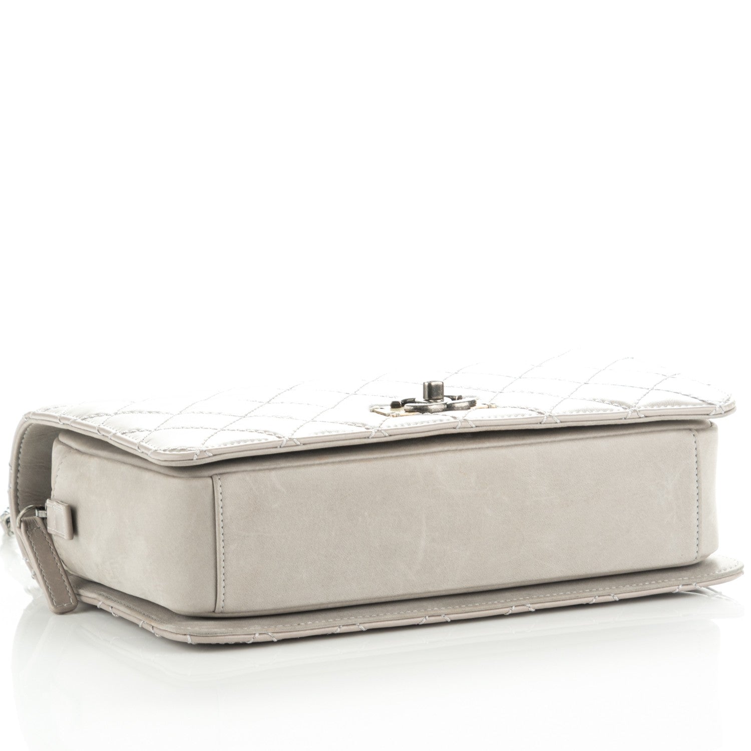 Chanel Glazed Calfskin Quilted Medium Day Trip Flap Grey 4 of 8