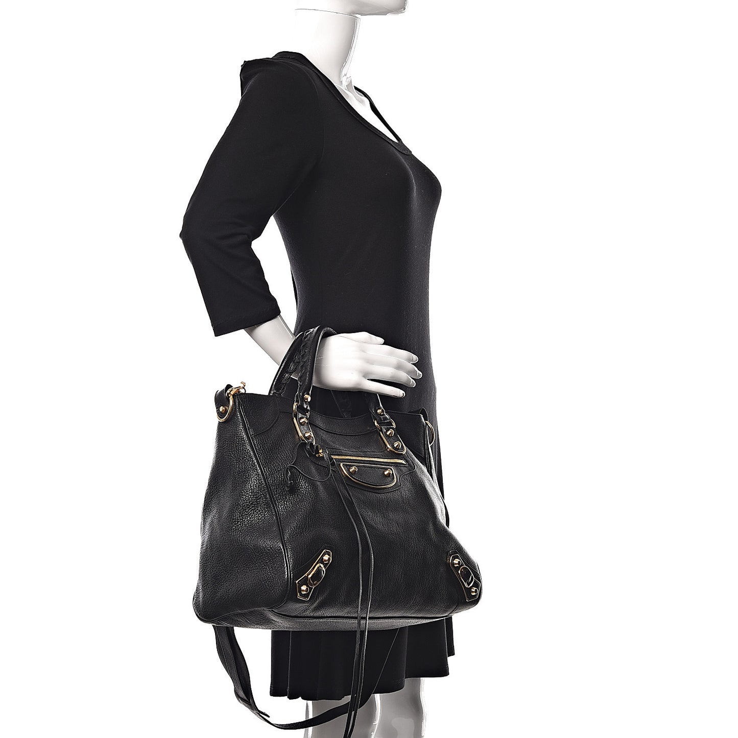 Chevre Gold Metallic Edge Hardware Velo Black