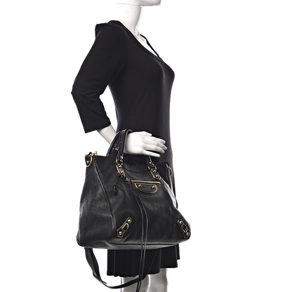 Balenciaga Chevre Gold Metallic Edge Hardware Velo Black 2 of 16