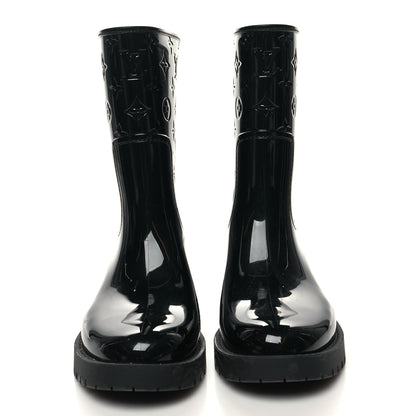 Louis Vuitton Rubber Embossed Monogram Splash Rain Short Boots 40 Black 2 of 9