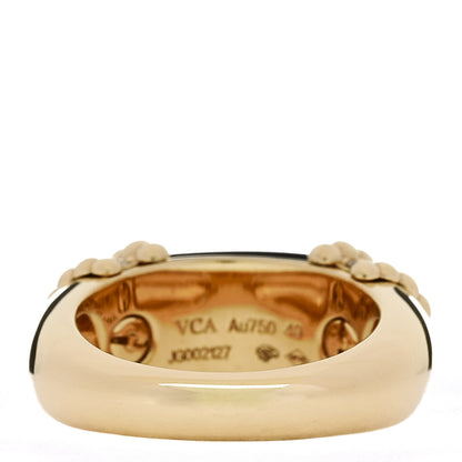 Van Cleef & Arpels 18K Yellow Gold Diamond Black Onyx Perlee Couleurs Ring 49 5 4 of 6