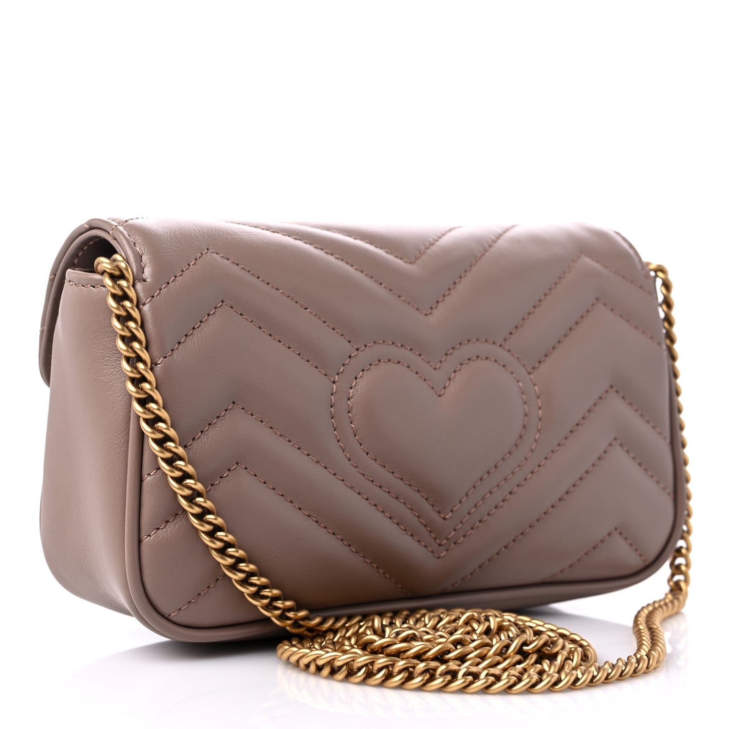 Calfskin Matelasse Super Mini GG Marmont Shoulder Bag Porcelain Rose