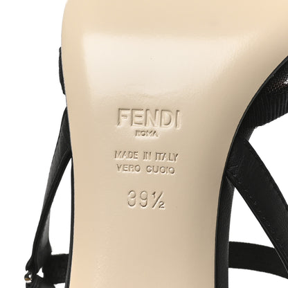 Fendi Technical Mesh FF Colibri 55mm Slingback Pumps 39.5 Tobacco Black 7 of 8