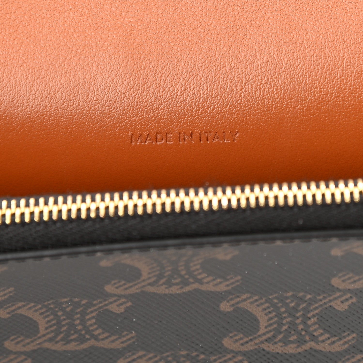 Celine Triomphe Canvas Lambskin Wallet On Strap Tan 6 of 10