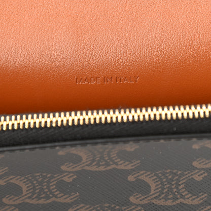 Celine Triomphe Canvas Lambskin Wallet On Strap Tan 6 of 10