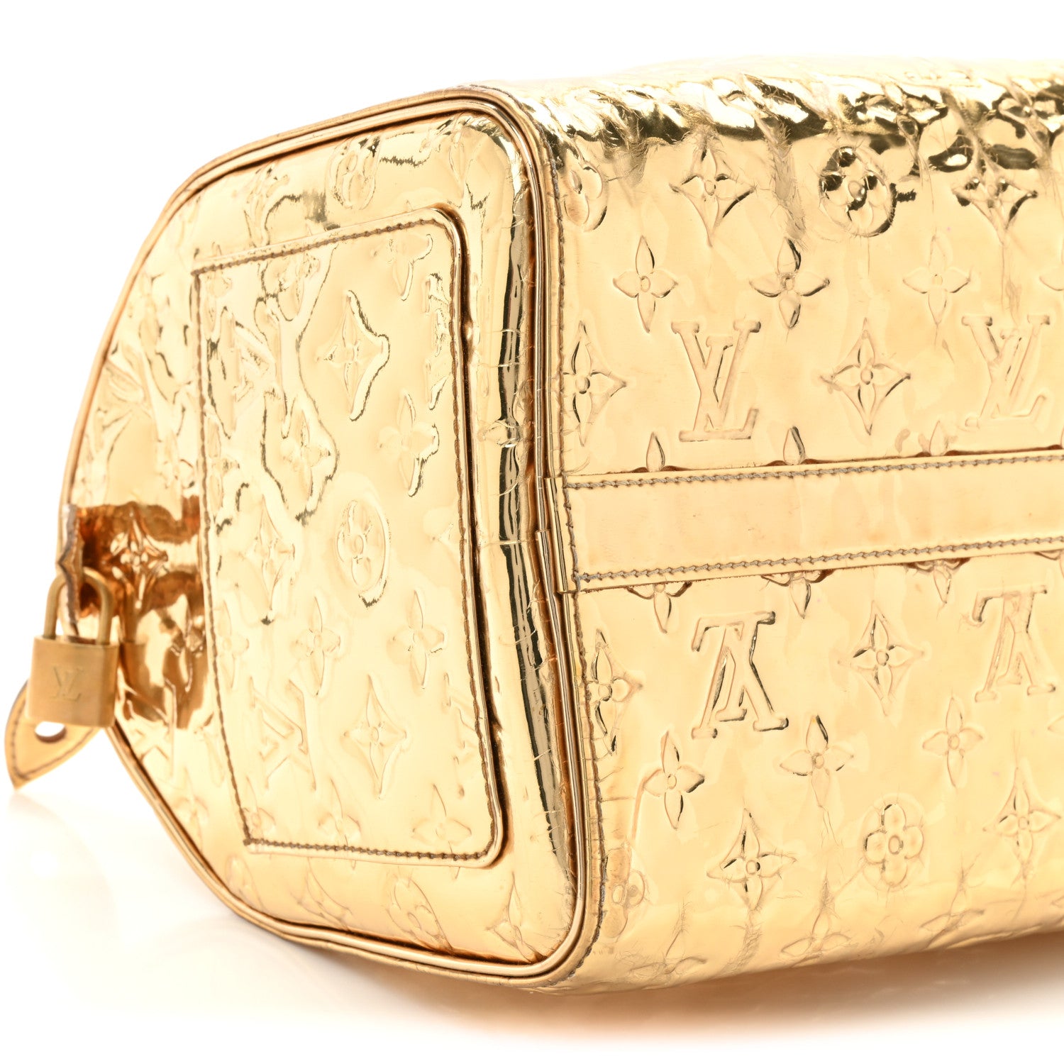 Louis Vuitton Monogram Miroir Speedy 35 Gold 8 of 19