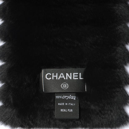 Chanel Orylag Rabbit Fur CC Scarf Black 4 of 5