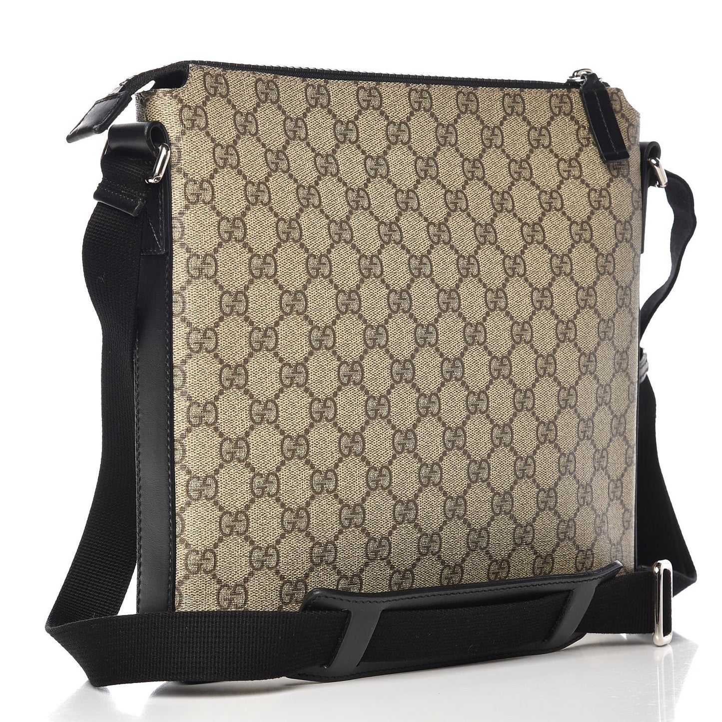 GG Supreme Monogram Flat Messenger Bag Black