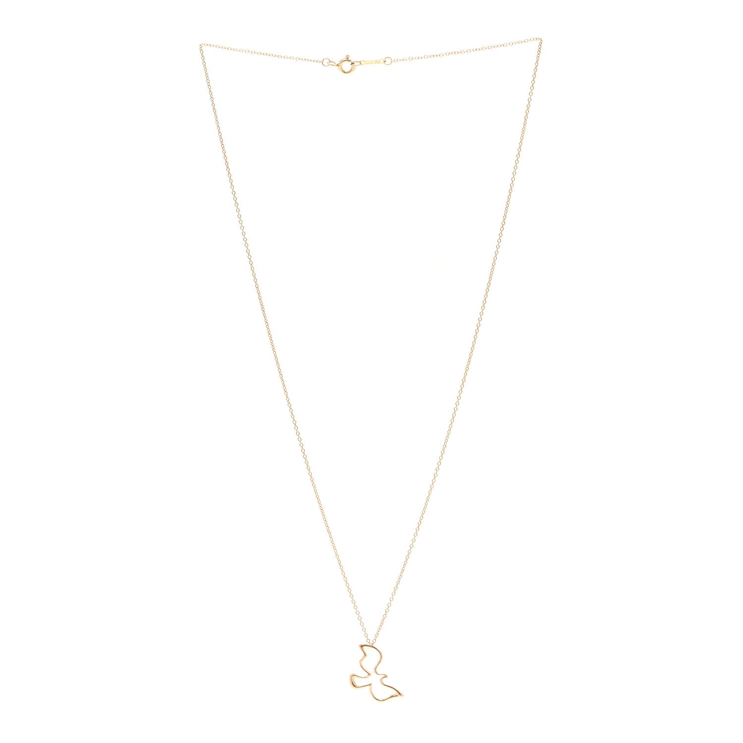Tiffany 18K Rose Gold Paloma Picasso Dove Pendant Necklace 3 of 4
