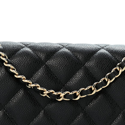 Chanel Caviar Quilted Compact Wallet On Chain WOC Black 10 of 13