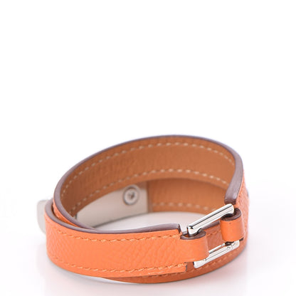 Hermes Epsom Rivale Double Tour Bracelet XS Orange 3 of 6