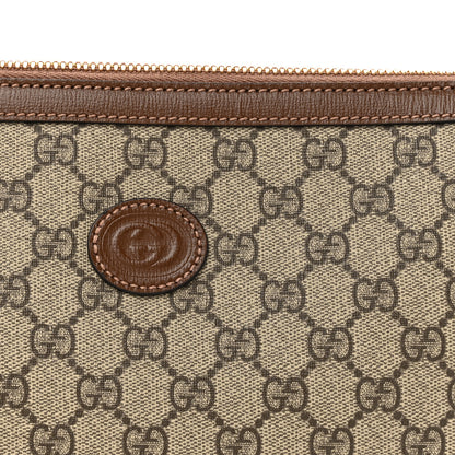 Gucci GG Supreme Monogram Azalea Calfskin Retro Interlocking G Wristlet Messenger Bag Beige Ebony Brown Sugar 8 of 10