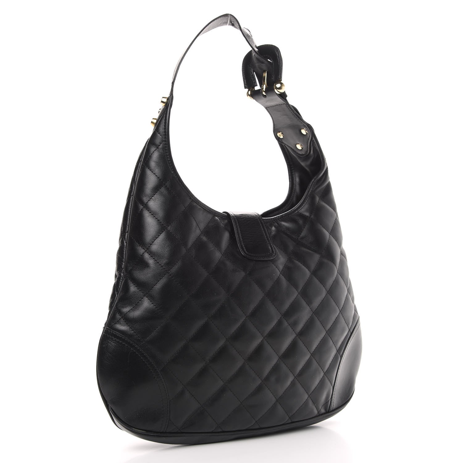 Burberry Calfskin Quilted Brook Hobo Black 3 of 11
