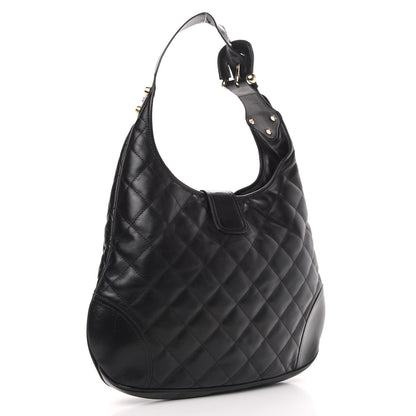 Burberry Calfskin Quilted Brook Hobo Black 3 of 11