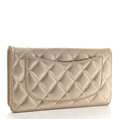 Chanel Metallic Lambskin Quilted Yen Wallet Gold 3 of 10