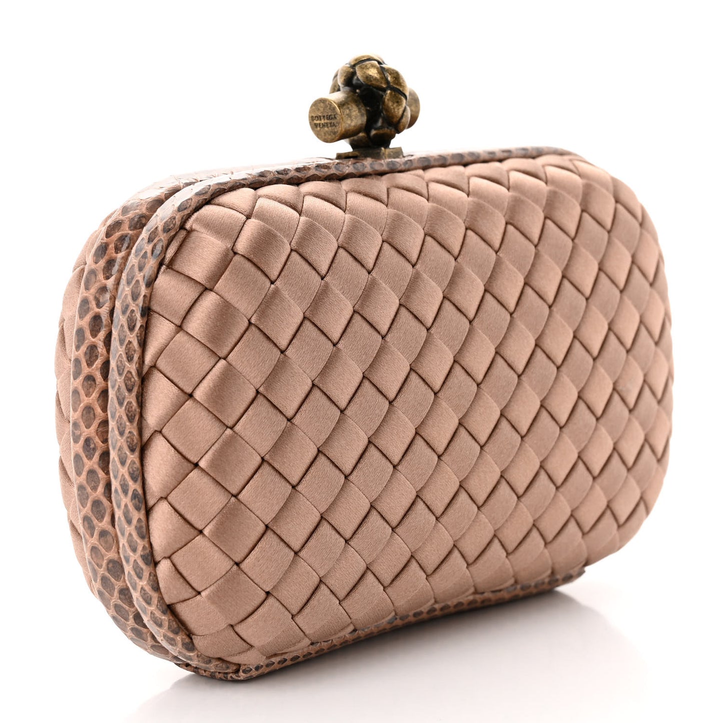 Satin Intreccio Impero Ayers Knot Clutch Blush