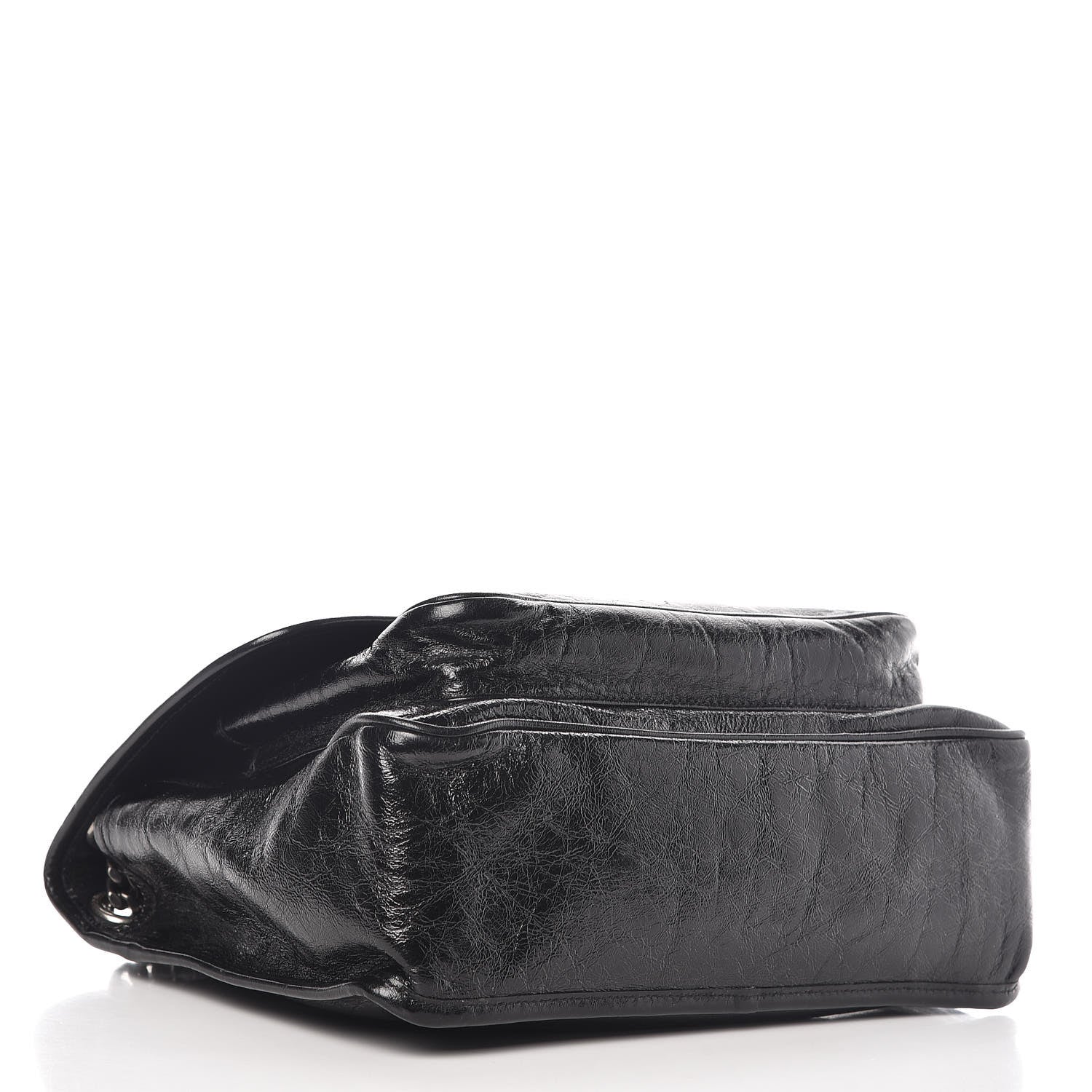 Saint Laurent Crinkled Calfskin Matelasse Monogram Medium Niki Chain Satchel Black 4 of 12
