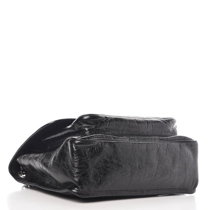 Saint Laurent Crinkled Calfskin Matelasse Monogram Medium Niki Chain Satchel Black 4 of 12