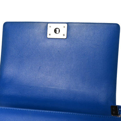 Chanel Calfskin Chevron Quilted New Medium Boy Flap Bright Blue 13 of 24