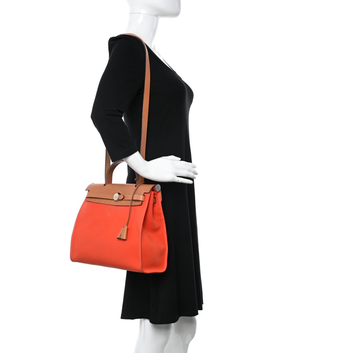Hermes Toile Vache Hunter Herbag Zip 31 PM Orange Natural 2 of 20