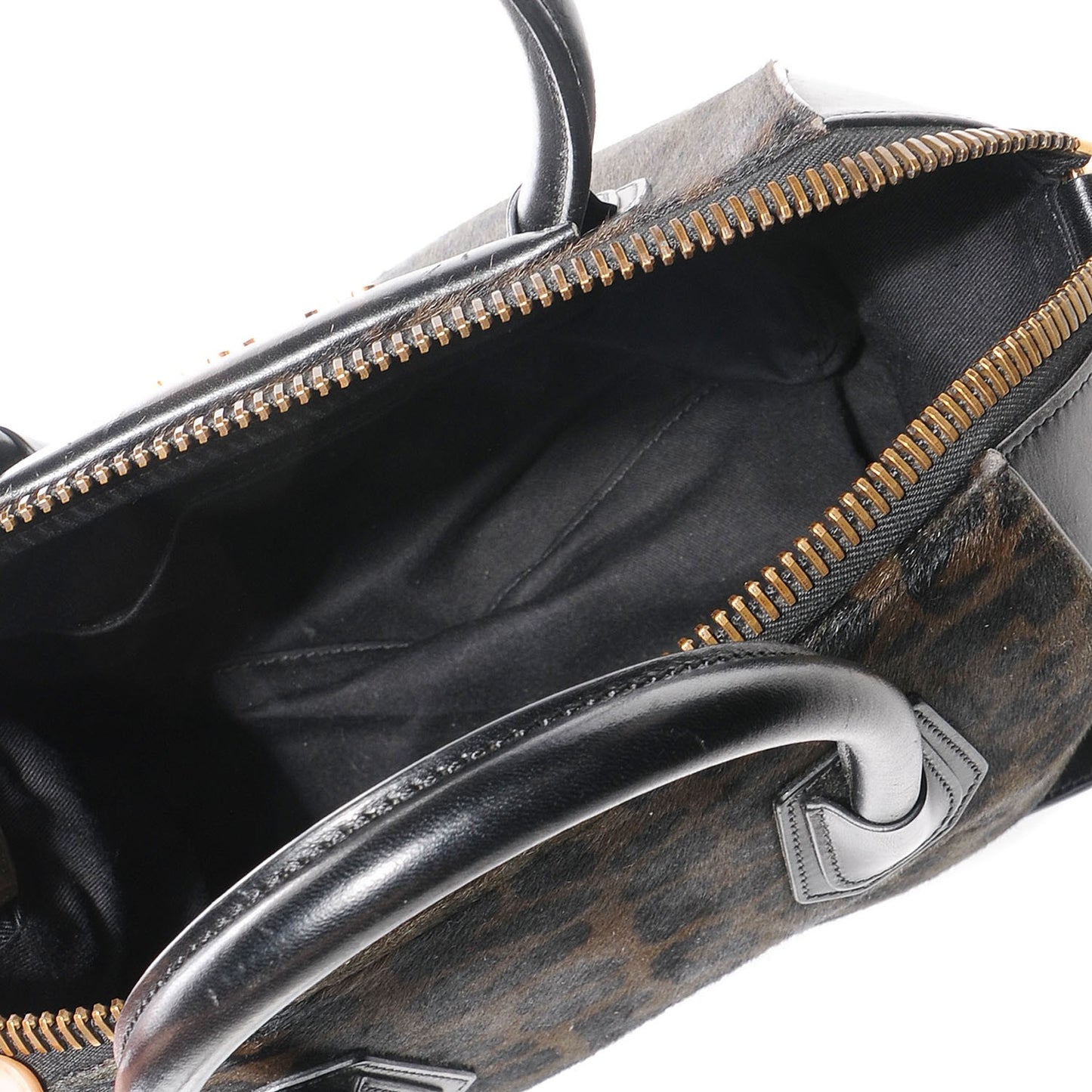 Calf Hair Smooth Calfskin Leopard Print Small Antigona Black