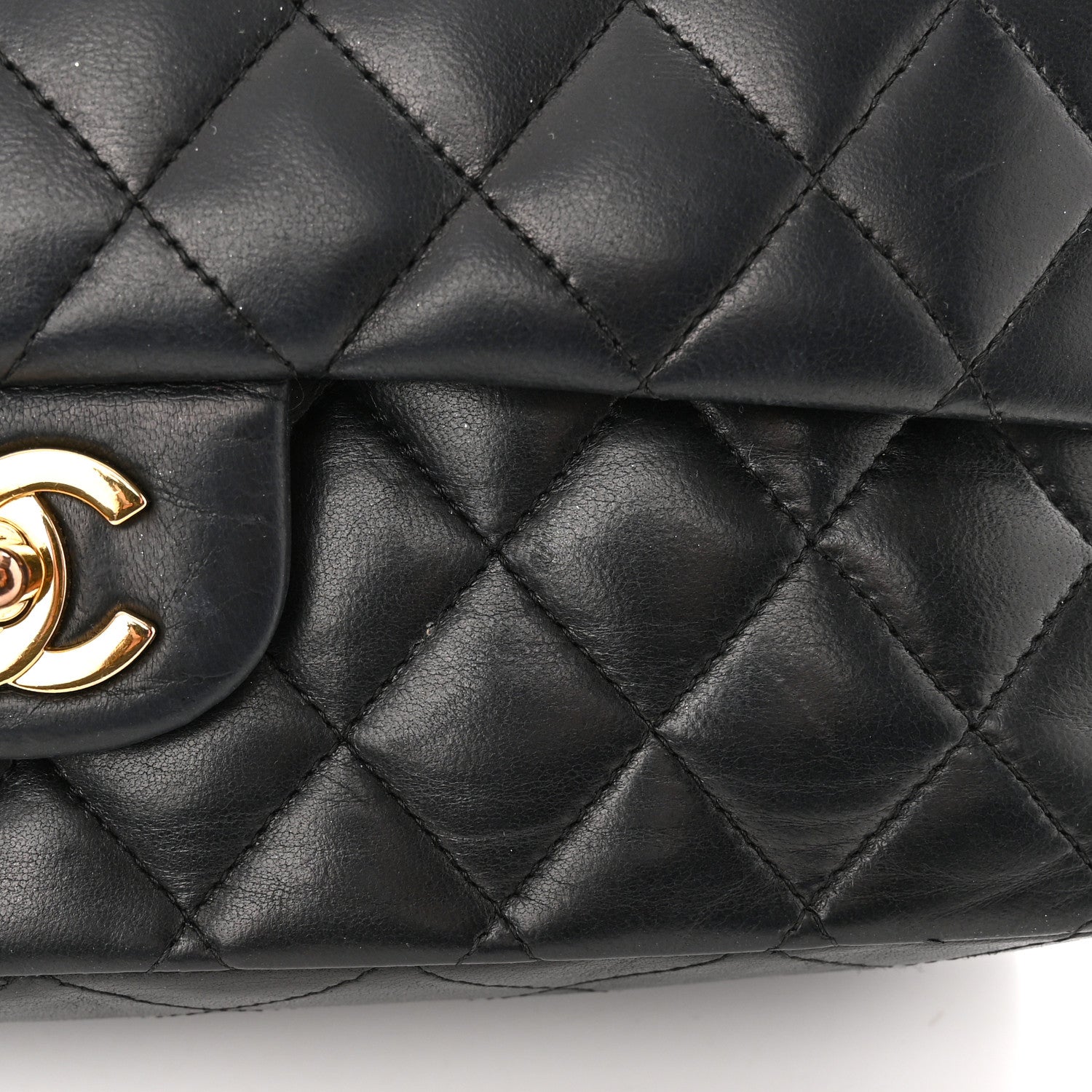 Chanel Lambskin Quilted Medium Double Flap Black 12 of 12