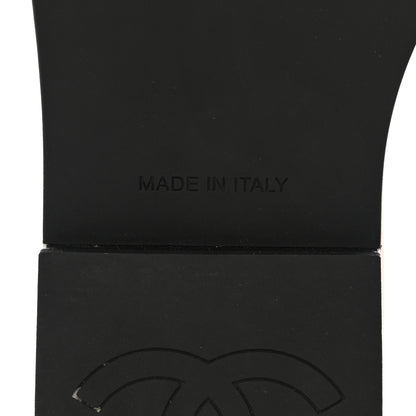 Chanel Lambskin Quilted CC Wedge Sandals 37 Black 6 of 9