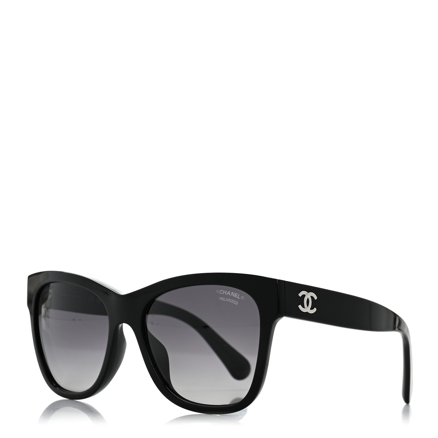 Chanel Acetate Polarized Square CC Sunglasses 5380-A Black 1 of 8
