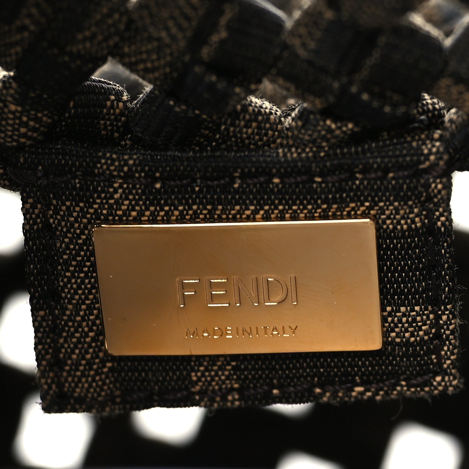 Fendi Fabric Jacquard F is Fendi FF 1974 Woven Knotted Mini Mon Tresor Bucket Bag Tabacco Moro 6 of 10