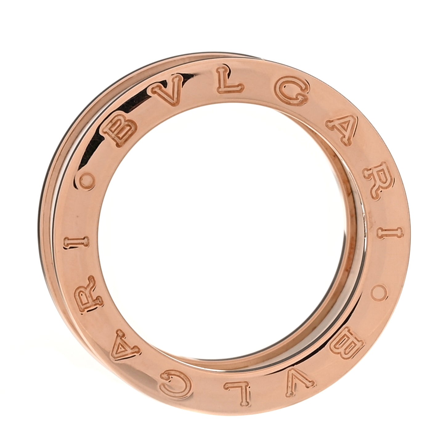 18K Rose Gold White Ceramic B.Zero1 Four-Band Ring 51 5.75
