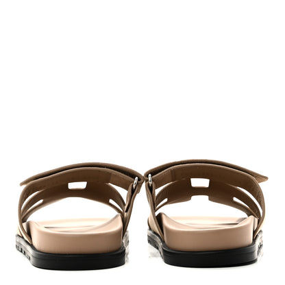 Hermes Suede Goatskin Womens Chypre Sandals 38 Beige Sable 6 of 10