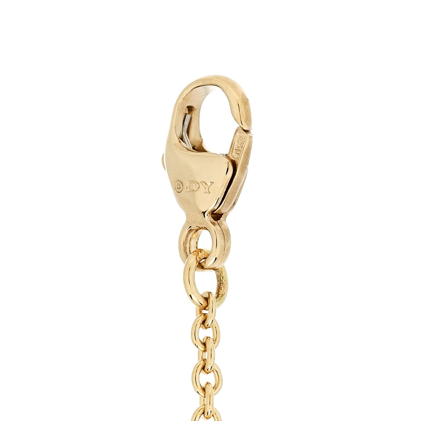 18K Yellow Gold Diamond Initial M Chain Bracelet