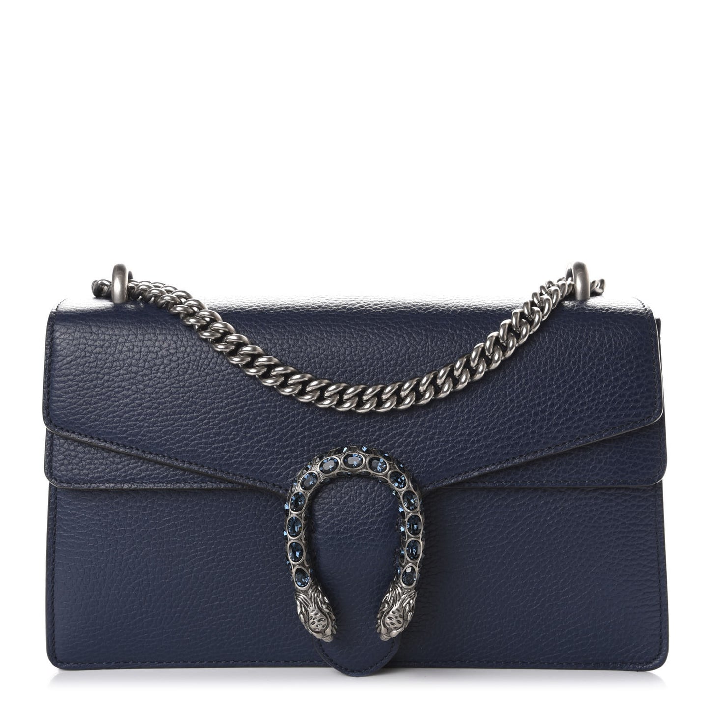 Dollar Calfskin Crystal Small Dionysus Shoulder Bag Blue Agata Montana Sapphire