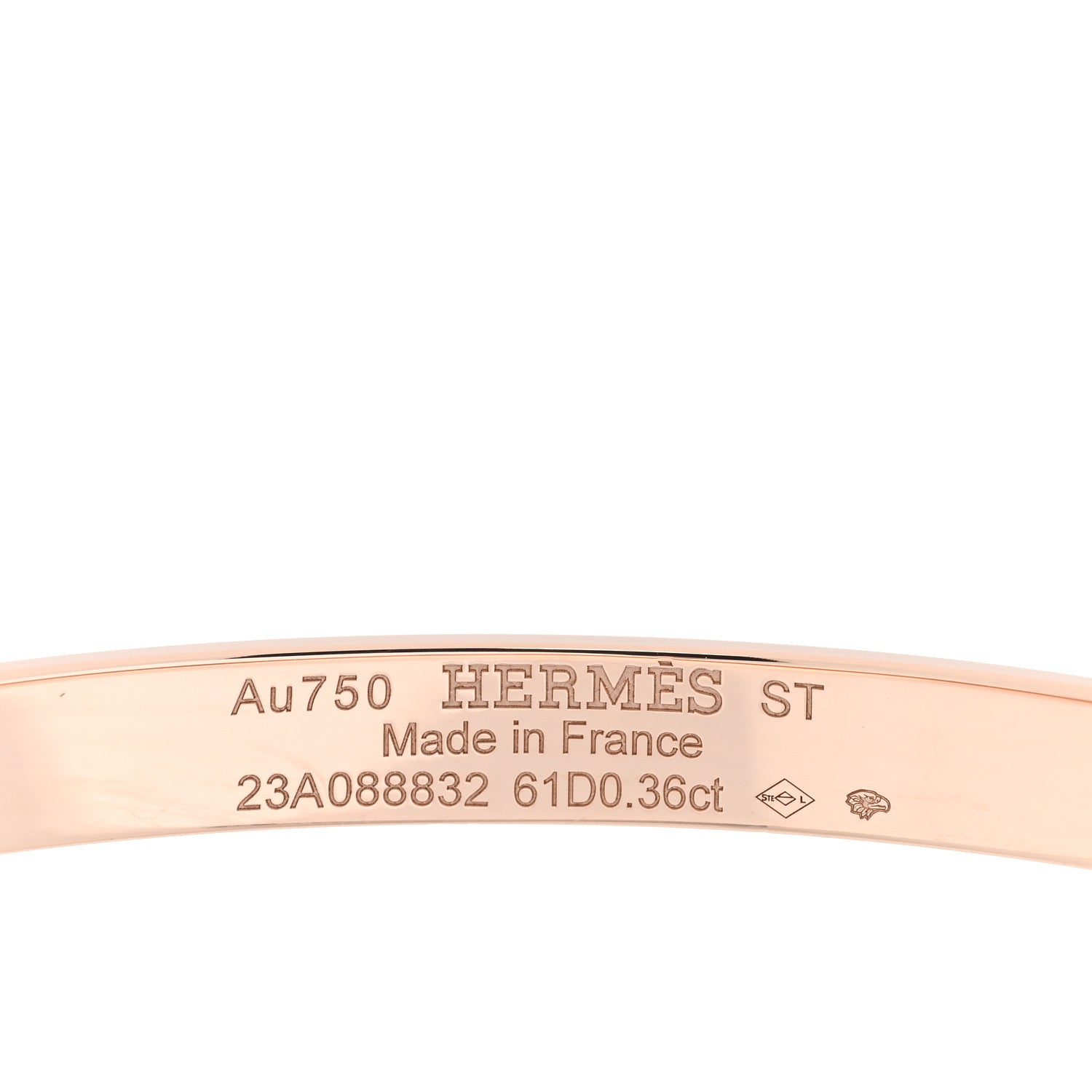 Hermes 18K Rose Gold Diamond PM Kelly Pave Bracelet ST 3 of 3